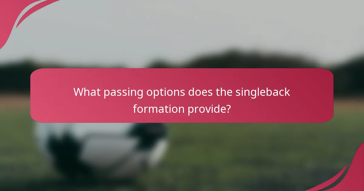 What passing options does the singleback formation provide?